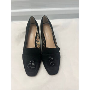 Kelly & Katie Beeka black faux suede block-heel tassel pumps Women Size 9M